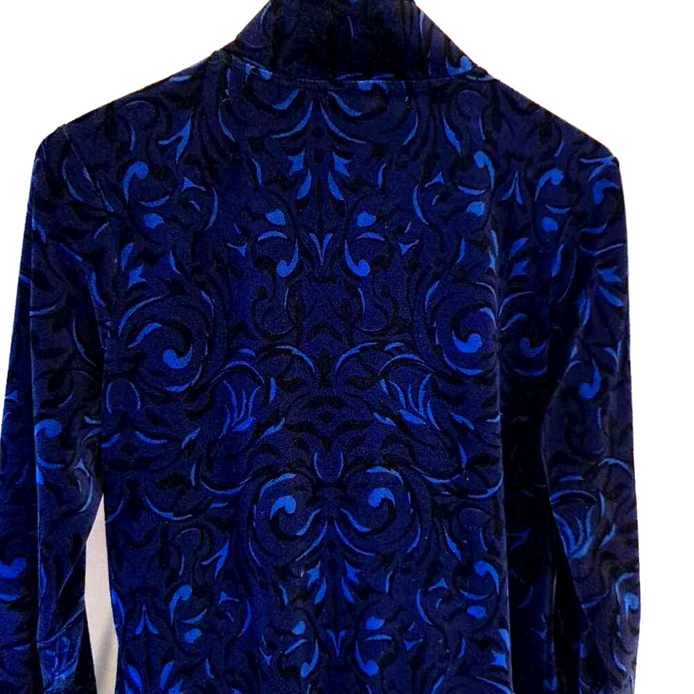 Basic Editions Women's Velour Jacket Blue Cotton Full Zip Pockets M New - Picture 3 of 7